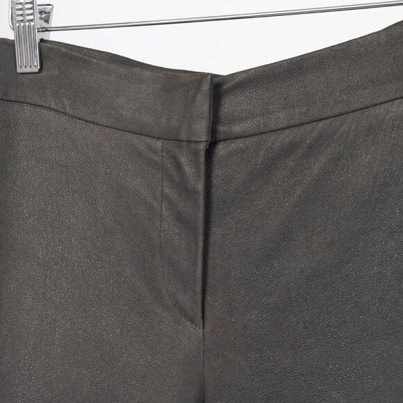 Brunello Cucinelli Grey Leather Panelled Skinny Pants - Picture 6 of 9